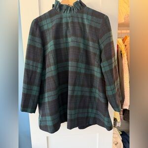 Tuckernuck Green and Black Plaid Wool Pullover